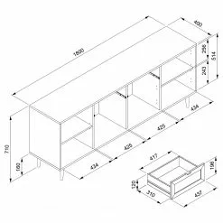Naturoo Sideboard Bouzy II - Eiche Sonoma Dekor -Buromobel Verkaufe 1000227250 201007 13492600021 SKETCH DETAILS P000000001000227250 sketch