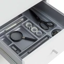 Furnitive Rollcontainer Vernas - Kreideweiß / Silber -Buromobel Verkaufe 1000227845 201021 16251300007 DETAILS P000000001000227845