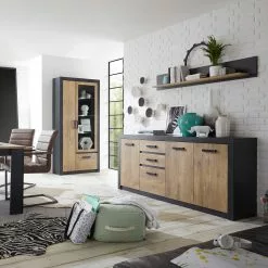 Red Living Sideboard Bozel II - Kastanie Dekor / Grau -Buromobel Verkaufe 1000228647 201028 06342800106 MOOD DETAILS P000000001000228647 mood