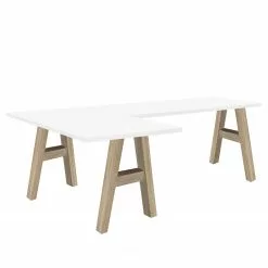 Mooved Eckschreibtisch Leeton I - Eiche Sonoma Dekor / Weiß