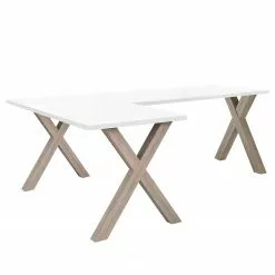 Mooved Eckschreibtisch Leeton II - Eiche Sonoma Dekor / Weiß