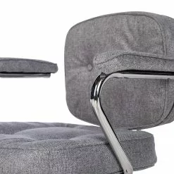 Furnitive Bürostuhl Orlu II - Webstoff / Eisen - Hellgrau / Chrom -Buromobel Verkaufe 1000230748 220330 033 DETAILS P000000001000230748