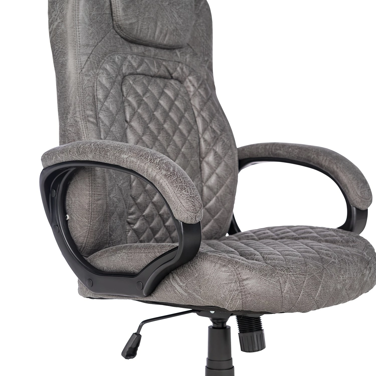 Furnitive Chefsessel Loyalton - Microfaser / Kunststoff - Vintage Grau / Schwarz 6 Furnitive Chefsessel Loyalton - Microfaser / Kunststoff - Vintage Grau / Schwarz – Bild 4