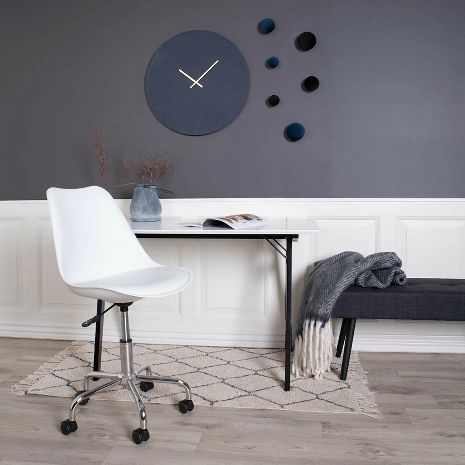 Norrwood Schreibtisch Loulay - Weiß / Schwarz 4 Norrwood Schreibtisch Loulay - Weiß / Schwarz – Bild 2