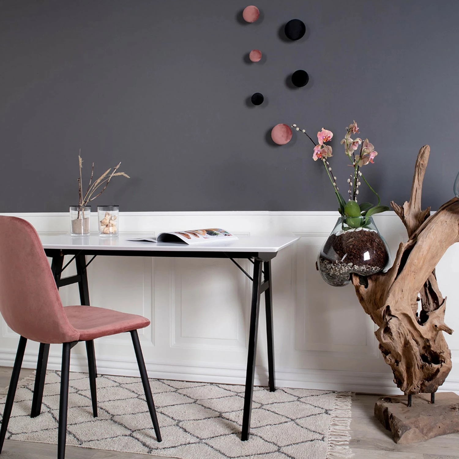 Norrwood Schreibtisch Loulay - Weiß / Schwarz 5 Norrwood Schreibtisch Loulay - Weiß / Schwarz – Bild 3