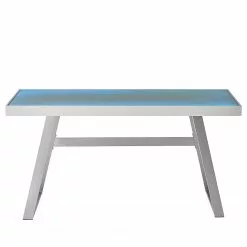 Furnitive LED Schreibtisch Vicq - Glas / Stahl - Weiß / Edelstahl -Buromobel Verkaufe 1000233942 210415 15082300063 DETAILS P000000001000233942