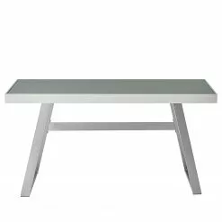 Furnitive LED Schreibtisch Vicq - Glas / Stahl - Weiß / Edelstahl -Buromobel Verkaufe 1000233942 210415 15082400064 DETAILS P000000001000233942