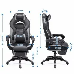 Loftscape Gaming Chair Sepx - Kunstleder - Schwarz / Grau -Buromobel Verkaufe 1000235714 210118 06414200124 SKETCH DETAILS P000000001000235714 sketch