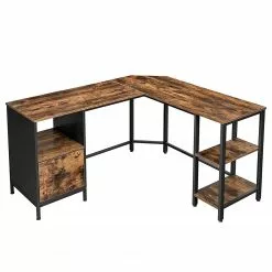 Red Living Eckschreibtisch Buxy III - Eiche Rustikal Dekor / Schwarz -Buromobel Verkaufe 1000235794 210118 06512900530 DETAILS P000000001000235794