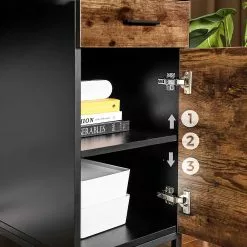 Red Living Schreibtisch Hostun - Eiche Rustikal Dekor / Schwarz -Buromobel Verkaufe 1000235795 210118 06514500538 DETAILS P000000001000235795