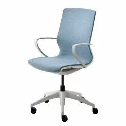 Mayer Sitzmöbel Bürodrehstuhl myMORRIS - Flachgewebe / Kunststoff - Hellblau / Weiß
