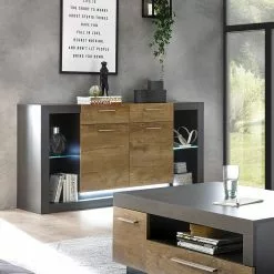 Red Living Sideboard Talence II - Kastanie Dekor / Grau -Buromobel Verkaufe 1000236850 201218 06043900050 MOOD DETAILS P000000001000236850 mood