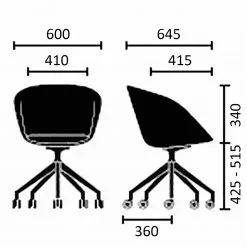 Sedus Bürostuhl cosy home - Webstoff / Stahl - Grau -Buromobel Verkaufe 1000238025 210120 13170600005 SKETCH DETAILS P000000001000238025 sketch