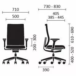 Sedus Bürostuhl se:do PRO light II - Webstoff & Membranbespannung / Stahl - Schwarz -Buromobel Verkaufe 1000238029 210120 13180400037 SKETCH DETAILS P000000001000238029 sketch