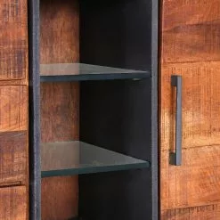 Red Living Sideboard Thiery - Mango massiv / Metall - Mango Braun / Anthrazit -Buromobel Verkaufe 1000239508 210108 13381100084 DETAILS P000000001000239508