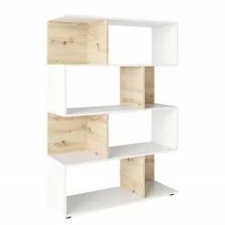 Loftscape Regal Gibel - Eiche Artisan Dekor / Weiß - Höhe: 146 cm -Buromobel Verkaufe 1000240166 210211 16214900225 DETAILS P000000001000240166