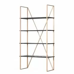 Red Living Regal Oissel - Akazie massiv / Metall - Akazie Schwarz / Gold