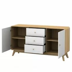 Norrwood Sideboard Chelan - Weiß / Eiche Dekor -Buromobel Verkaufe 1000241497 210113 13503000033 DETAILS P000000001000241497