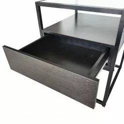 Loftscape Beistelltisch Dorsey - Glas / Metall - Schwarz / Bambus Schwarz -Buromobel Verkaufe 1000241537 220420 050 DETAILS P000000001000241537
