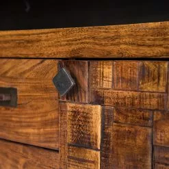 Wolf-Möbel Sideboard Bazac - Inkl. Beleuchtung - Akazie massiv - Akazie / Dunkelgrau -Buromobel Verkaufe 1000243213 220314 060 DETAILS P000000001000243213