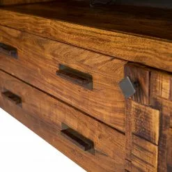 Wolf-Möbel Sideboard Bazac - Inkl. Beleuchtung - Akazie massiv - Akazie / Dunkelgrau -Buromobel Verkaufe 1000243213 220314 063 DETAILS P000000001000243213