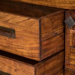 Wolf-Möbel Sideboard Bazac - Inkl. Beleuchtung - Akazie massiv - Akazie / Dunkelgrau -Buromobel Verkaufe 1000243213 220314 064 DETAILS P000000001000243213