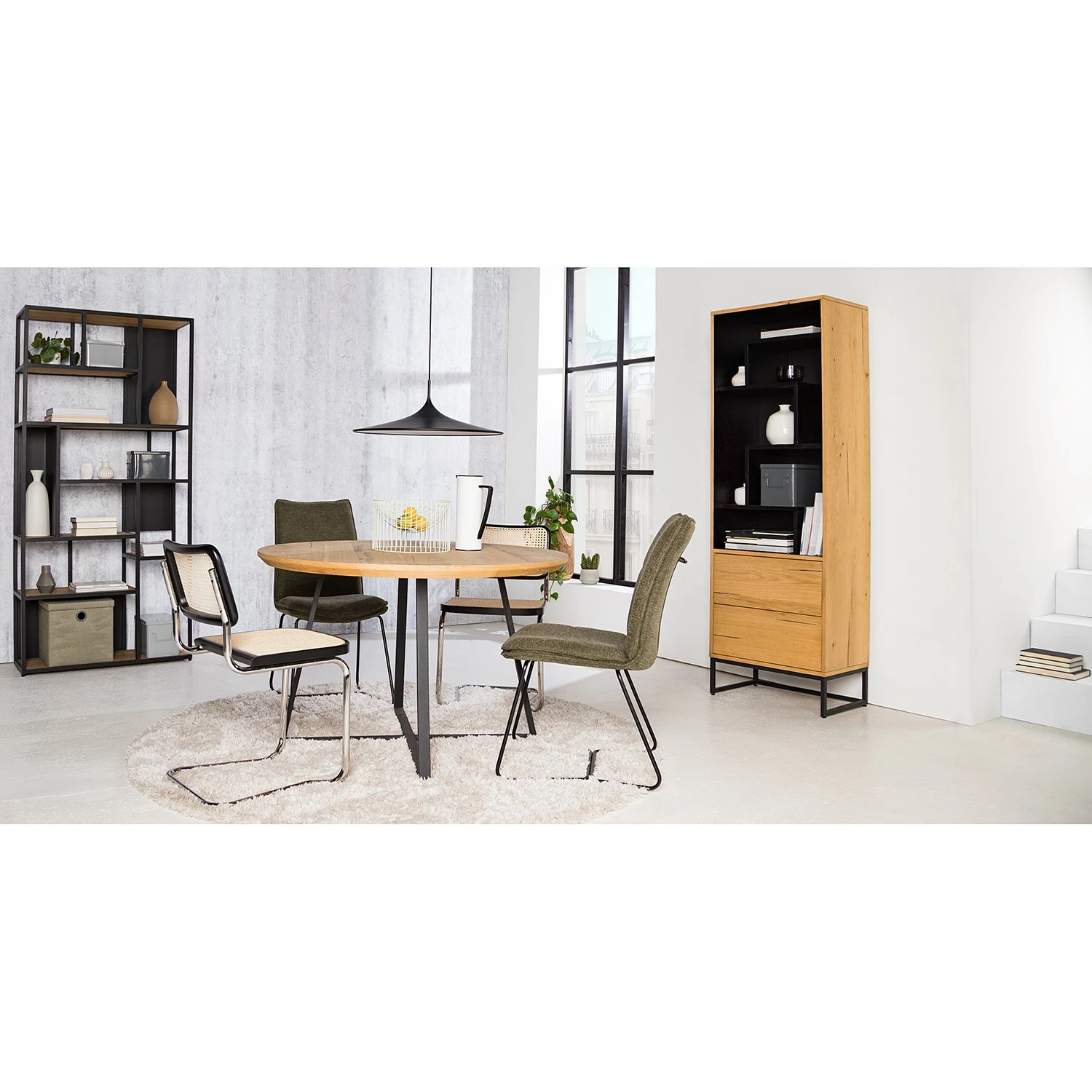 Studio Copenhagen Regal Flox I - Echtholzfurnier / Metall - Eiche / Schwarz 4 Studio Copenhagen Regal Flox I - Echtholzfurnier / Metall - Eiche / Schwarz – Bild 2