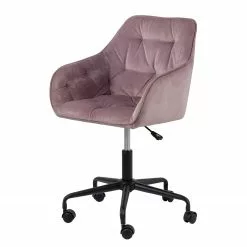 Jack & Alice Bürostuhl Magrin - Samt / Eisen - Altrosa