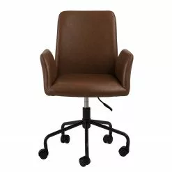 Fredriks Bürostuhl Mailly - Kunstleder / Eisen - Vintage Braun / Schwarz -Buromobel Verkaufe 1000246591 210209 12132300301 DETAILS P000000001000246591