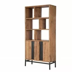 Ars manufacti Büroregal Domme - Akazie massiv / Eisen - Akazie / Anthrazit -Buromobel Verkaufe 1000246832 220406 031 DETAILS P000000001000246832