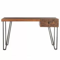 Wolf-Möbel Schreibtisch Bubry - Akazie massiv / Eisen - Akazie / Anthrazit -Buromobel Verkaufe 1000246833 220330 030 DETAILS P000000001000246833