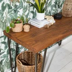 Wolf-Möbel Schreibtisch Bubry - Akazie massiv / Eisen - Akazie / Anthrazit -Buromobel Verkaufe 1000246833 220610 030 DETAILS P000000001000246833