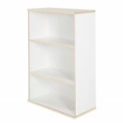 Furnitive Regal Basix I - Weiß / Eiche Sägerau Dekor