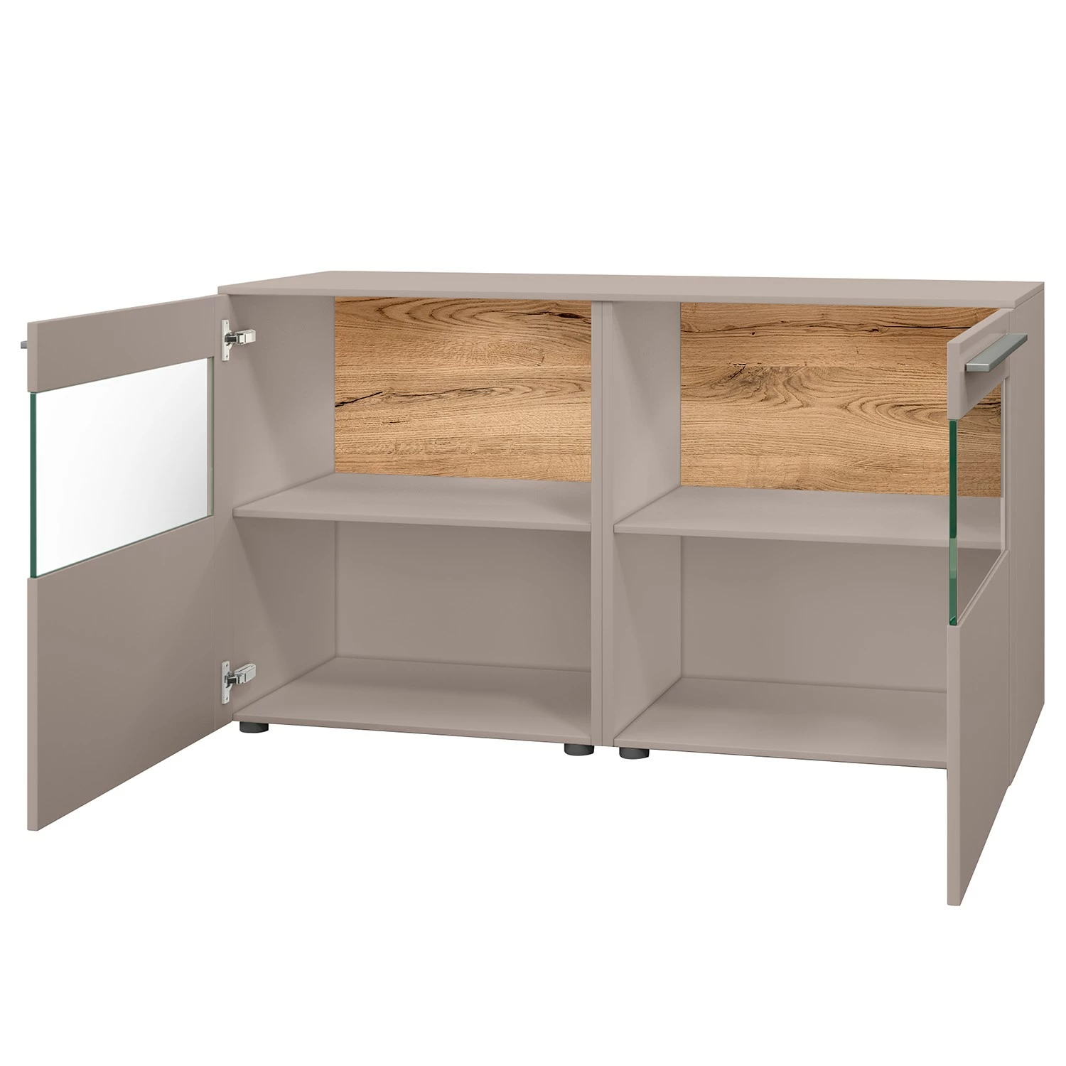 GWINNER Sideboard Bellano IV - Echtholzfurnier - Matt Fango / Balkeneiche - Mit Beleuchtung 5 GWINNER Sideboard Bellano IV - Echtholzfurnier - Matt Fango / Balkeneiche - Mit Beleuchtung – Bild 3