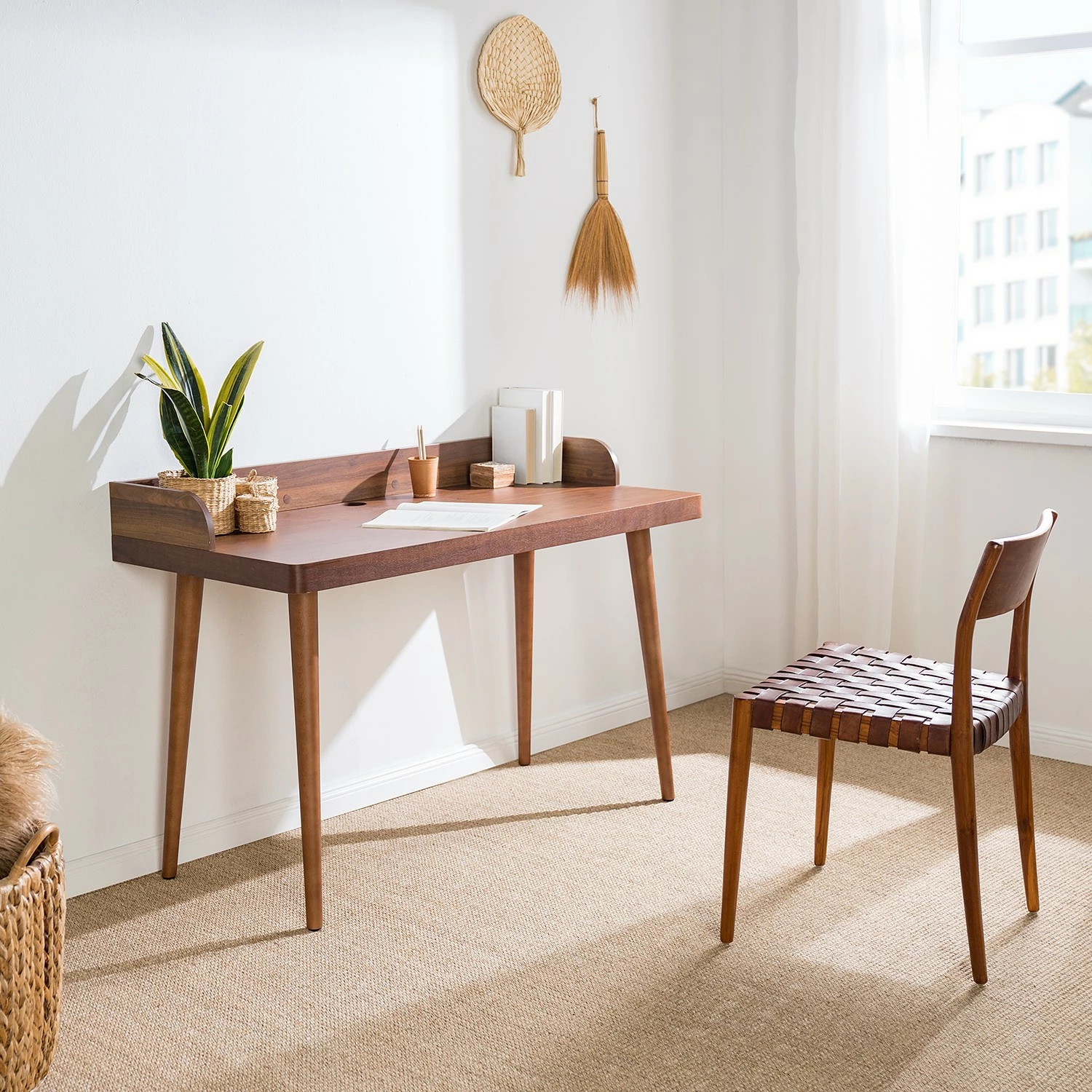 Ars Natura Schreibtisch Napo - Walnuss Dekor 4 Ars Natura Schreibtisch Napo - Walnuss Dekor – Bild 2