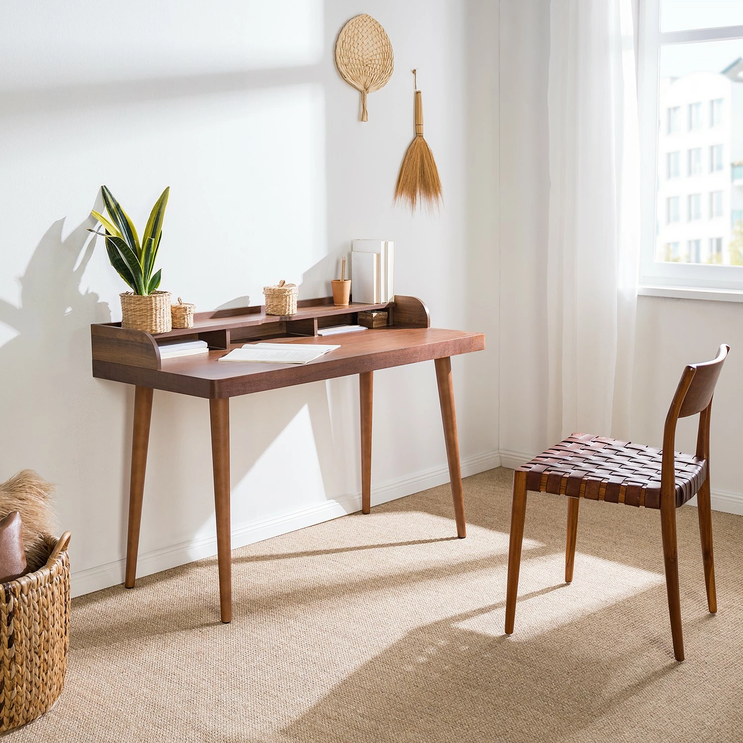 Ars Natura Schreibtisch Napo - Walnuss Dekor 5 Ars Natura Schreibtisch Napo - Walnuss Dekor – Bild 3