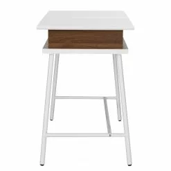 Fredriks Schreibtisch Paide - (Höhenverstellbar) - Hochglanz Weiß / Walnuss Dekor -Buromobel Verkaufe 1000256389 220331 050 DETAILS P000000001000256389