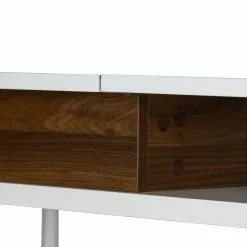 Fredriks Schreibtisch Paide - (Höhenverstellbar) - Hochglanz Weiß / Walnuss Dekor -Buromobel Verkaufe 1000256389 220331 065 DETAILS P000000001000256389