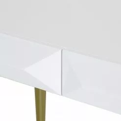 Jack & Alice Schreibtisch Canoa - Hochglanz Weiß / Gold -Buromobel Verkaufe 1000256390 220331 060 DETAILS P000000001000256390