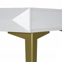 Jack & Alice Schreibtisch Canoa - Hochglanz Weiß / Gold -Buromobel Verkaufe 1000256390 220331 061 DETAILS P000000001000256390