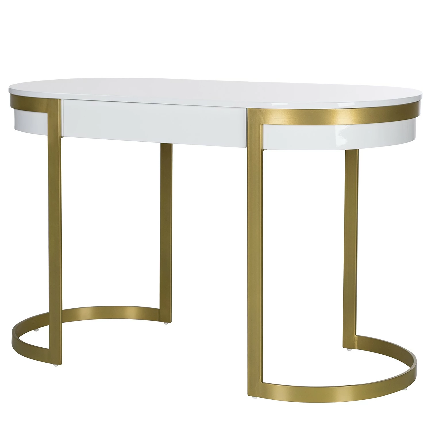 Jack & Alice Schreibtisch Cayo - Hochglanz Weiß / Gold 3 Jack & Alice Schreibtisch Cayo - Hochglanz Weiß / Gold