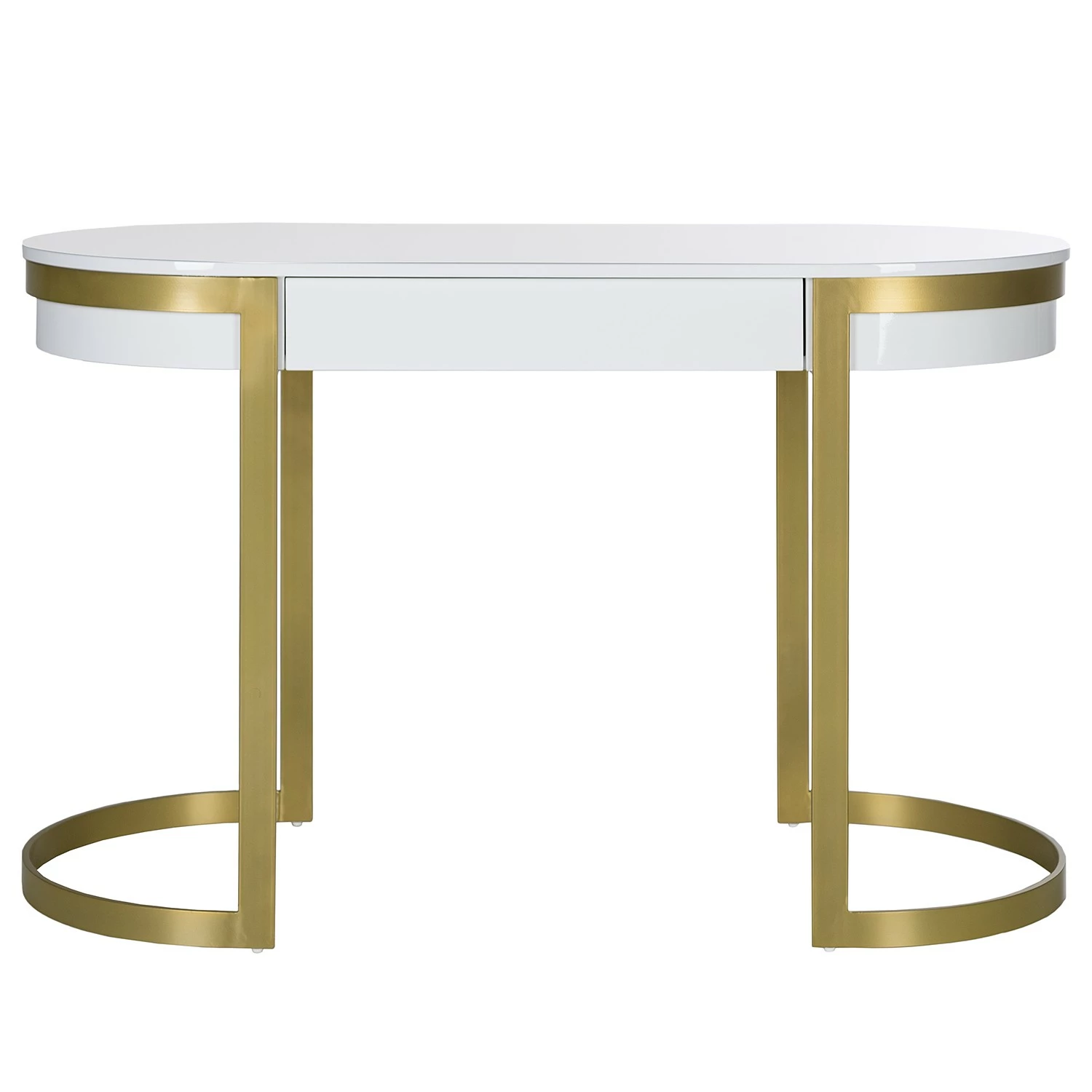 Jack & Alice Schreibtisch Cayo - Hochglanz Weiß / Gold 10 Jack & Alice Schreibtisch Cayo - Hochglanz Weiß / Gold – Bild 8