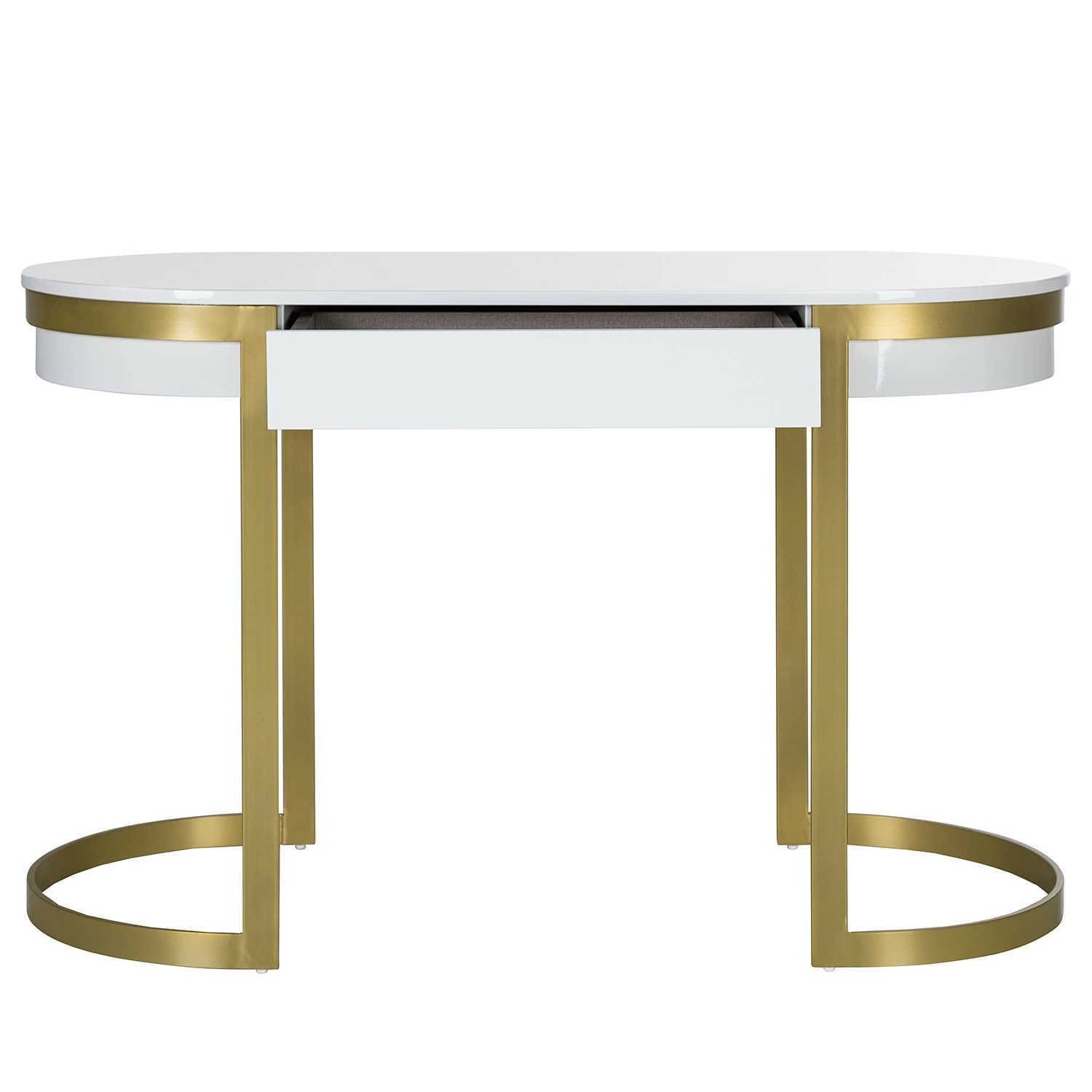 Jack & Alice Schreibtisch Cayo - Hochglanz Weiß / Gold 11 Jack & Alice Schreibtisch Cayo - Hochglanz Weiß / Gold – Bild 9