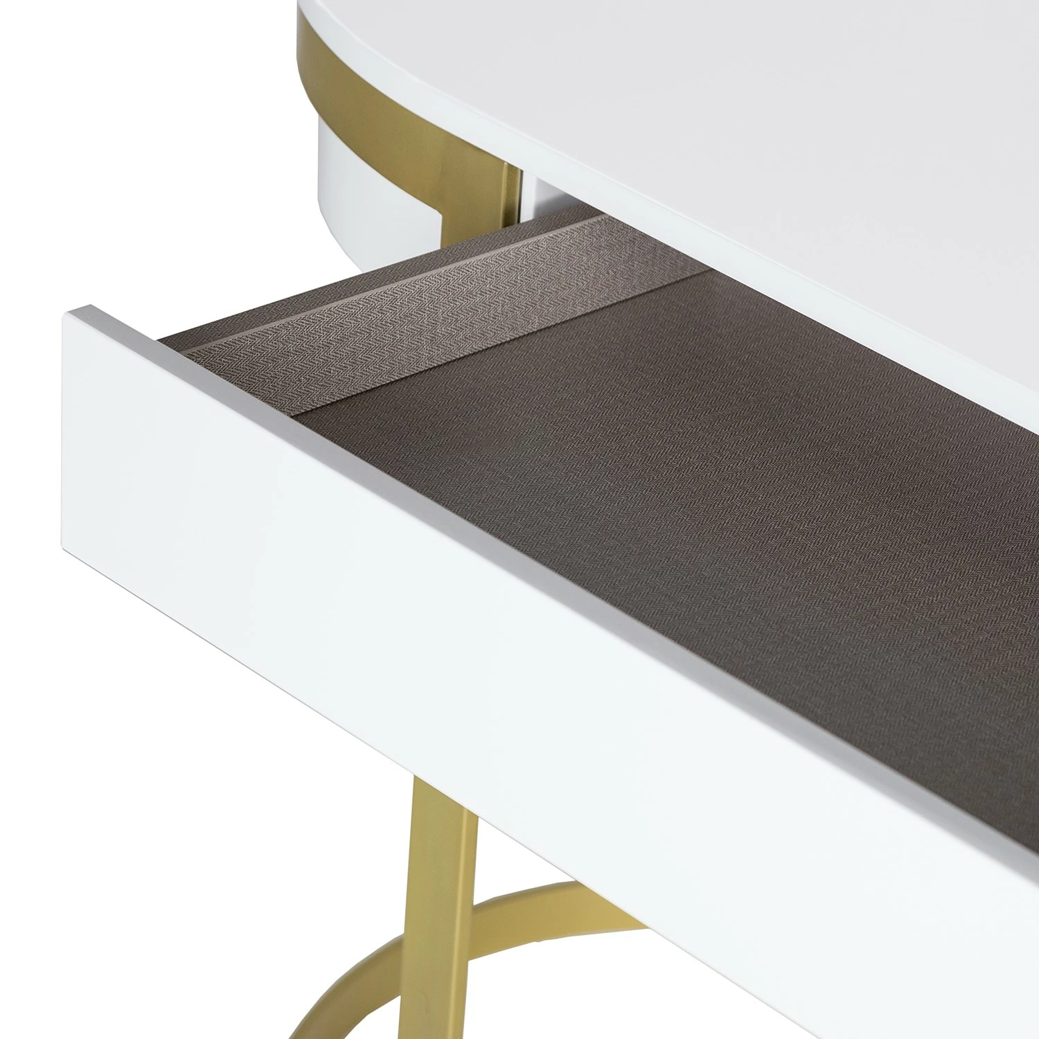 Jack & Alice Schreibtisch Cayo - Hochglanz Weiß / Gold 13 Jack & Alice Schreibtisch Cayo - Hochglanz Weiß / Gold – Bild 11