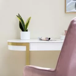 Jack & Alice Schreibtisch Cayo - Hochglanz Weiß / Gold 22 Jack & Alice Schreibtisch Cayo - Hochglanz Weiß / Gold -Buromobel Verkaufe 1000256402 220601 024 MOOD DETAILS P000000001000256402 mood