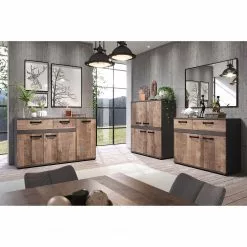 Trendteam Sideboard Stripe - Altholz Dekor / Grau -Buromobel Verkaufe 1000256951 210831 16214900017 MOOD DETAILS P000000001000256951 mood