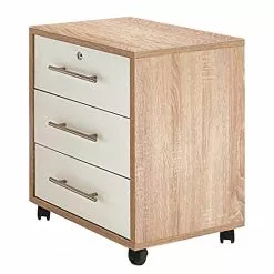 Furnitive Rollcontainer Avin - Eiche Sonoma Dekor / Weiß