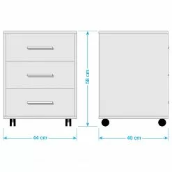 Furnitive Rollcontainer Avin - Eiche Sonoma Dekor / Weiß -Buromobel Verkaufe 1000259410 220107 144343000555 SKETCH DETAILS P000000001000259410 sketch