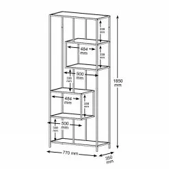 Red Living Regal Coogee I - Schwarz / Gold - Höhe: 185 cm 15 Red Living Regal Coogee I - Schwarz / Gold - Höhe: 185 cm -Buromobel Verkaufe 1000263276 210430 14473000081 SKETCH DETAILS P000000001000263276 sketch