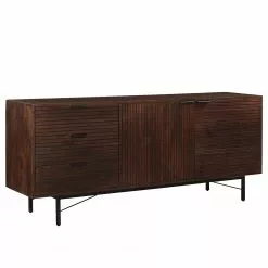Ars manufacti Sideboard Angun - Akazie massiv / Metall - Akazie Dunkel / Schwarz